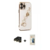 MARSİLYAN™- iPhone 14 Pro Kılıf Nova Işık Prime - Siyah 6D Mat Seramik Hayalet Nano Ekran Koruyucu + Raze Metal Kamera Lens - GD