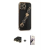 MARSİLYAN™- iPhone 14 Pro Kılıf Nova Işık Prime - Siyah Bilvis 3D Mat Cam Ekran Koruyucu + Raze Metal Kamera Lens - GD