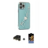 MARSİLYAN™- iPhone 14 Pro Kılıf Nova Işık Prime - Siyah Buffer Hayalet Cam Ekran Koruyucu + Gold Raze Metal Kamera Lens