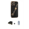 MARSİLYAN™- iPhone 14 Pro Kılıf Nova Işık Prime - Siyah Joko Magic 5D Cam + Raze Metal Kamera Lens - GD