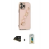 MARSİLYAN™- iPhone 14 Pro Kılıf Nova Işık Prime - Siyah Polymer Nano Ekran Koruyucu + Gold Raze Metal Kamera Lens