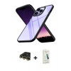 MARSİLYAN™- iPhone 14 Pro Kılıf Nova Işık Serisi - Şeffaf Pasifik Cam Ekran Koruyucu + Raze Metal Kamera Lens - GD