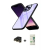 MARSİLYAN™- iPhone 14 Pro Kılıf Nova Işık Serisi - Siyah 20D Premium Cam Ekran Koruyucu + Raze Metal Kamera Lens - GD