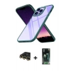 MARSİLYAN™- iPhone 14 Pro Kılıf Nova Işık Serisi - Siyah 360 Mat Full Body Arka Koruyucu + Raze Metal Kamera Lens - GD