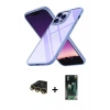 MARSİLYAN™- iPhone 14 Pro Kılıf Nova Işık Serisi - Siyah 360 Mat Full Body Arka Koruyucu + Raze Metal Kamera Lens - GD