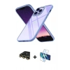 MARSİLYAN™- iPhone 14 Pro Kılıf Nova Işık Serisi - Siyah 3D Antistatik Cam Ekran Koruyucu + Raze Metal Kamera Lens - GD
