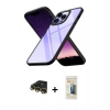 MARSİLYAN™- iPhone 14 Pro Kılıf Nova Işık Serisi - Siyah 6D Mat Seramik Hayalet Nano Ekran Koruyucu + Raze Metal Kamera Lens - GD