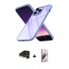MARSİLYAN™- iPhone 14 Pro Kılıf Nova Işık Serisi - Siyah Bilvis 3D Mat Cam Ekran Koruyucu + Raze Metal Kamera Lens - GD