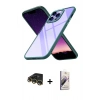 MARSİLYAN™- iPhone 14 Pro Kılıf Nova Işık Serisi - Siyah Bilvis 3D Mat Cam Ekran Koruyucu + Raze Metal Kamera Lens - GD