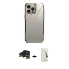 MARSİLYAN™- iPhone 14 Pro Kılıf Odak Doku - Şeffaf Pasifik Cam Ekran Koruyucu + Raze Metal Kamera Lens - GD