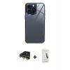 MARSİLYAN™- iPhone 14 Pro Kılıf Odak Doku - Şeffaf Pasifik Cam Ekran Koruyucu + Raze Metal Kamera Lens - GD