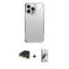 MARSİLYAN™- iPhone 14 Pro Kılıf Odak Doku - Siyah Bilvis 3D Mat Cam Ekran Koruyucu + Raze Metal Kamera Lens - GD