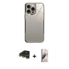 MARSİLYAN™- iPhone 14 Pro Kılıf Odak Doku - Siyah Bilvis 3D Mat Cam Ekran Koruyucu + Raze Metal Kamera Lens - GD