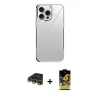 MARSİLYAN™- iPhone 14 Pro Kılıf Odak Doku - Siyah Buffer Cam Ekran Koruyucu + Raze Metal Kamera Lens - GD