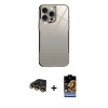 MARSİLYAN™- iPhone 14 Pro Kılıf Odak Doku - Siyah Buffer Hayalet Cam Ekran Koruyucu + Raze Metal Kamera Lens - GD