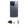 MARSİLYAN™- iPhone 14 Pro Kılıf Odak Doku - Siyah Joko Magic 5D Cam + Gold Raze Metal Kamera Lens