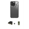 MARSİLYAN™- iPhone 14 Pro Kılıf Odak Doku - Siyah Joko Magic 5D Hayalet Cam + Raze Metal Kamera Lens - GD
