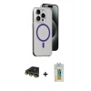 MARSİLYAN™- iPhone 14 Pro Kılıf Odak Form Özel Seri - Siyah Polymer Nano Ekran Koruyucu + Raze Metal Kamera Lens - GD