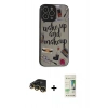 MARSİLYAN™- iPhone 14 Pro Kılıf Odak Klasik Serisi - Siyah 20D Premium Cam Ekran Koruyucu + Gold Raze Metal Kamera Lens