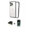 MARSİLYAN™- iPhone 14 Pro Kılıf Pusula Asil Koleksiyonu - Siyah 360 Mat Full Body Arka Koruyucu + Raze Metal Kamera Lens - GD