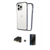MARSİLYAN™- iPhone 14 Pro Kılıf Pusula Asil Koleksiyonu - Siyah 3D Antistatik Hayalet Cam Ekran Koruyucu + Raze Metal Kamera Lens - GD