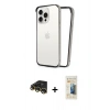 MARSİLYAN™- iPhone 14 Pro Kılıf Pusula Asil Koleksiyonu - Siyah 6D Mat Seramik Hayalet Nano Ekran Koruyucu + Raze Metal Kamera Lens - GD