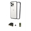 MARSİLYAN™- iPhone 14 Pro Kılıf Pusula Asil Koleksiyonu - Siyah Joko Magic 5D Hayalet Cam + Gold Raze Metal Kamera Lens