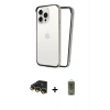 MARSİLYAN™- iPhone 14 Pro Kılıf Pusula Asil Koleksiyonu - Siyah Joko Magic 5D Hayalet Cam + Raze Metal Kamera Lens - GD