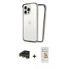 MARSİLYAN™- iPhone 14 Pro Kılıf Pusula Asil Koleksiyonu - Siyah Mat Seramik Nano Ekran Koruyucu + Raze Metal Kamera Lens - GD