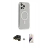 MARSİLYAN™- iPhone 14 Pro Kılıf Pusula Çizgi Koleksiyonu - Siyah Bilvis 3D Mat Cam Ekran Koruyucu + Raze Metal Kamera Lens - GD