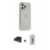 MARSİLYAN™- iPhone 14 Pro Kılıf Pusula Çizgi Koleksiyonu - Siyah Polymer Nano Ekran Koruyucu + Gold Raze Metal Kamera Lens