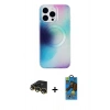 MARSİLYAN™- iPhone 14 Pro Kılıf Pusula Form - Siyah 18D Cam Ekran Koruyucu + Raze Metal Kamera Lens - GD