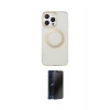 MARSİLYAN™- iPhone 14 Pro Kılıf Pusula Form - Siyah 3D Antistatik Hayalet Cam Ekran Koruyucu