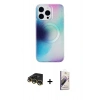 MARSİLYAN™- iPhone 14 Pro Kılıf Pusula Form - Siyah Bilvis 3D Mat Cam Ekran Koruyucu + Raze Metal Kamera Lens - GD