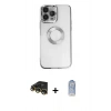 MARSİLYAN™- iPhone 14 Pro Kılıf Pusula Form - Siyah Joko Magic 5D Cam + Raze Metal Kamera Lens - GD