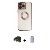 MARSİLYAN™- iPhone 14 Pro Kılıf Pusula Form - Siyah Joko Magic 5D Cam + Raze Metal Kamera Lens - GD