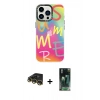 MARSİLYAN™- iPhone 14 Pro Kılıf Siluet Çizgi Koleksiyonu - Siyah 360 Mat Full Body Arka Koruyucu + Raze Metal Kamera Lens - GD