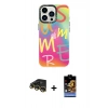 MARSİLYAN™- iPhone 14 Pro Kılıf Siluet Çizgi Koleksiyonu - Siyah Buffer Hayalet Cam Ekran Koruyucu + Raze Metal Kamera Lens - GD