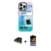 MARSİLYAN™- iPhone 14 Pro Kılıf Siluet Çizgi Koleksiyonu - Siyah Buffer Hayalet Cam Ekran Koruyucu + Raze Metal Kamera Lens - GD