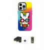 MARSİLYAN™- iPhone 14 Pro Kılıf Siluet Çizgi Koleksiyonu - Siyah Joko Magic 5D Hayalet Cam + Raze Metal Kamera Lens - GD