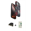 MARSİLYAN™- iPhone 14 Pro Kılıf Siluet Doku - Siyah 20D Premium Cam Ekran Koruyucu + Raze Metal Kamera Lens - GD