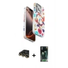 MARSİLYAN™- iPhone 14 Pro Kılıf Siluet Doku - Siyah 360 Mat Full Body Arka Koruyucu + Raze Metal Kamera Lens - GD