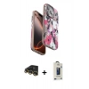 MARSİLYAN™- iPhone 14 Pro Kılıf Siluet Doku - Siyah Bilvis Hayalet Cam Ekran Koruyucu + Raze Metal Kamera Lens - GD