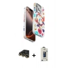 MARSİLYAN™- iPhone 14 Pro Kılıf Siluet Doku - Siyah Bilvis Hayalet Cam Ekran Koruyucu + Raze Metal Kamera Lens - GD