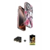 MARSİLYAN™- iPhone 14 Pro Kılıf Siluet Doku - Siyah Buffer Cam Ekran Koruyucu + Raze Metal Kamera Lens - GD