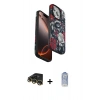 MARSİLYAN™- iPhone 14 Pro Kılıf Siluet Doku - Siyah Joko Magic 5D Cam + Gold Raze Metal Kamera Lens