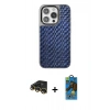 MARSİLYAN™- iPhone 14 Pro Kılıf Siluet Form Serisi - Siyah 18D Cam Ekran Koruyucu + Raze Metal Kamera Lens - GD