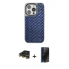MARSİLYAN™- iPhone 14 Pro Kılıf Siluet Form Serisi - Siyah 3D Antistatik Hayalet Cam Ekran Koruyucu + Raze Metal Kamera Lens - GD