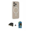 MARSİLYAN™- iPhone 14 Pro Kılıf Siluet Işık Koleksiyonu - Siyah 18D Cam Ekran Koruyucu + Raze Metal Kamera Lens - GD