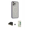 MARSİLYAN™- iPhone 14 Pro Kılıf Siluet Işık Koleksiyonu - Siyah 20D Premium Cam Ekran Koruyucu + Raze Metal Kamera Lens - GD